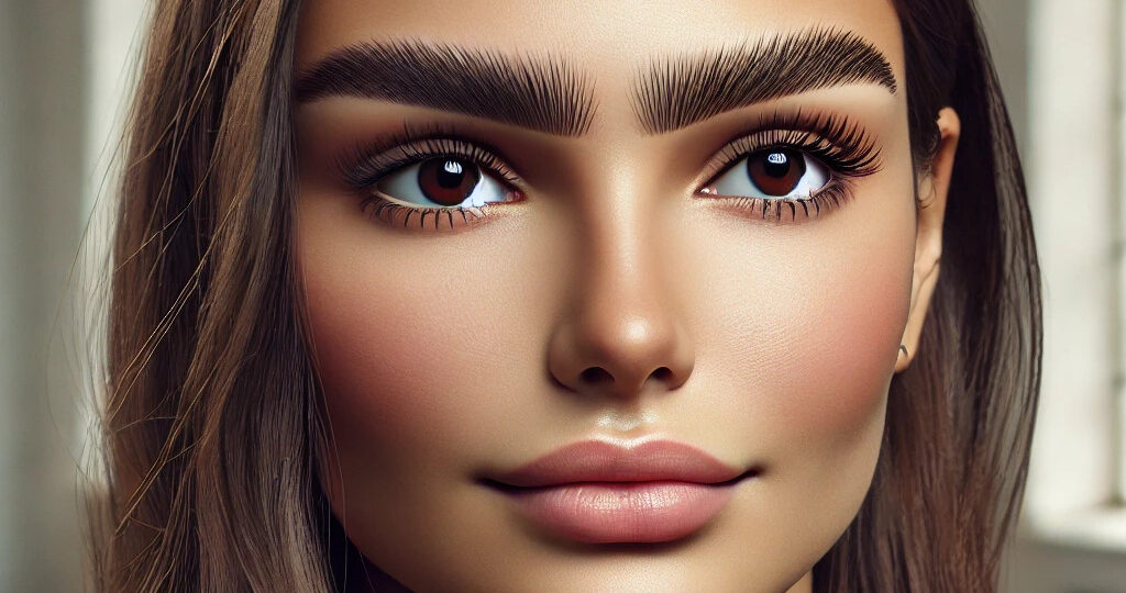 Femme au sourcils très grands